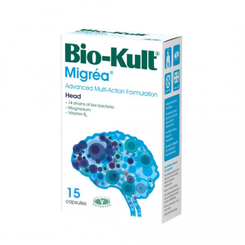 Bio-Kult Migrea Προηγμένη Φόρμουλα πολλαπλής δράσης που συμβάλλει στη φυσιολογική λειτουργία του νευρικού συστήματος και του εντέρου 15 κάψουλες